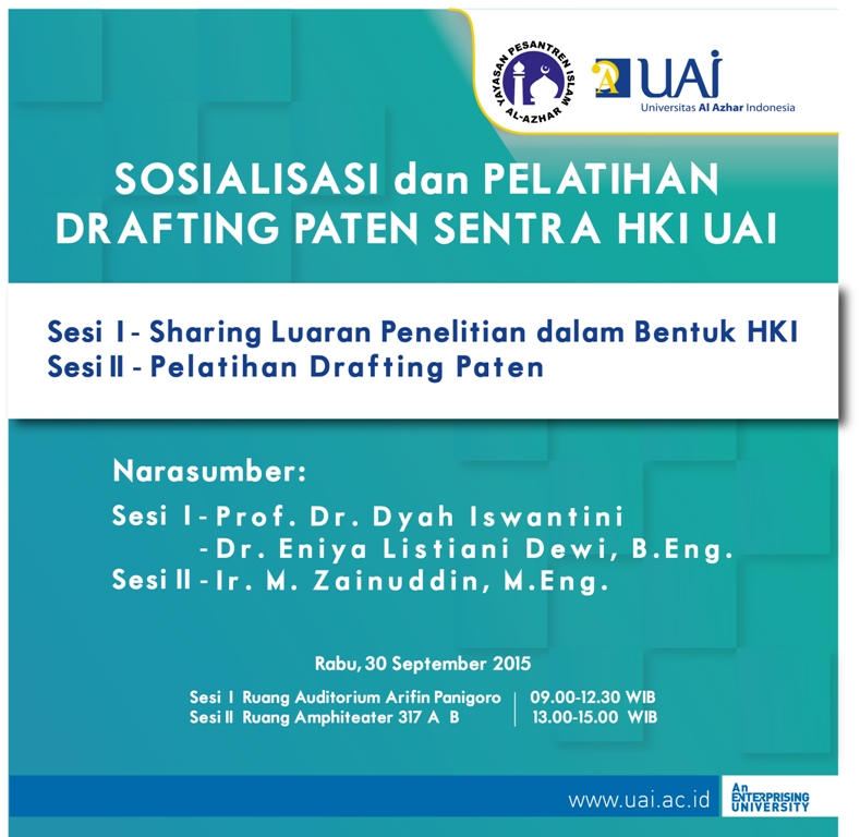 SEMINAR SOSIALISASI HKI DAN PELATIHAN DRAFTING PATEN