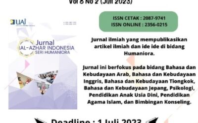 Call For Paper Jurnal Al-Azhar Indonesia Seri Humaniora Volume 8 Nomor 2 (Juli 2023)